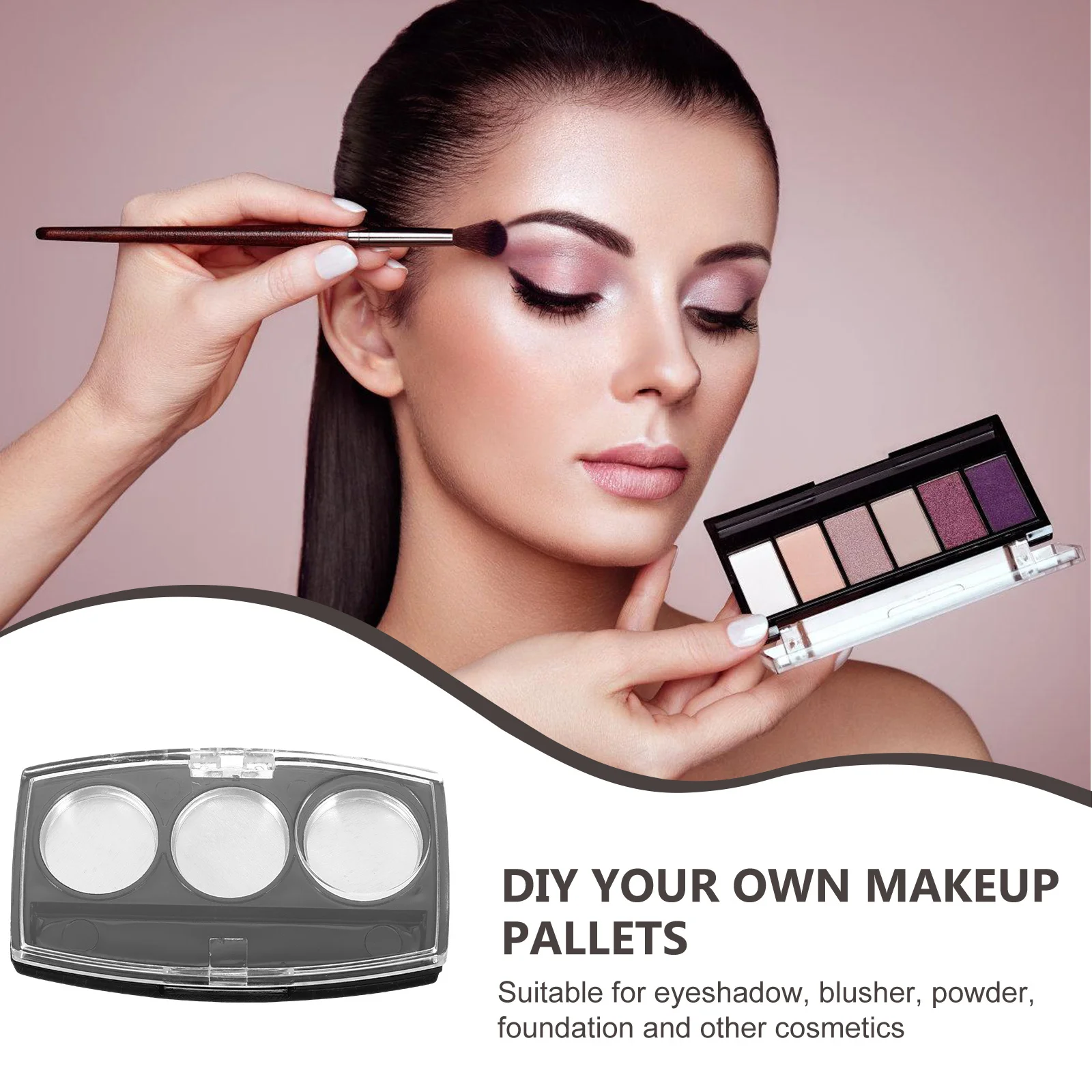 

10Pcs Empty Eyeshadow Case Refillable Makeup Pallet DIY Compact Organizer for Powder Blush Foundation Eyeshadow Palette Empty