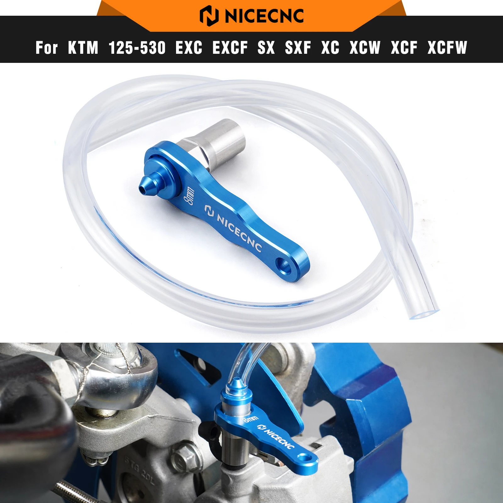 NICECNC For KTM EXC 300 8mm Mini Hydraulic Brake & Clutch Bleeder Tool For KTM EXC-F 350 SX 125 SX-F 450 XC XCF XCW TPi SIX DAYS