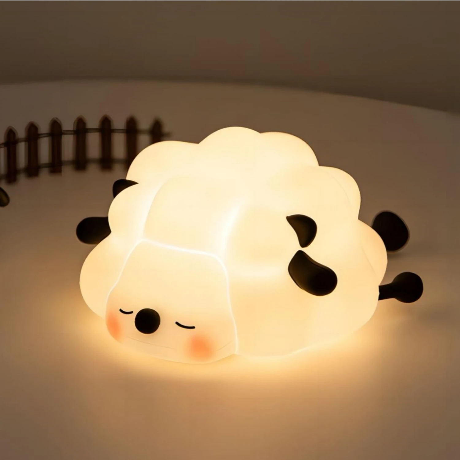 Veilleuses LED en silicone aste par USB, lampe de chevet en forme de mouton, KrasnoRabbit mignon, veilleuse pour enfants, cadeau d\'anniversaire pour