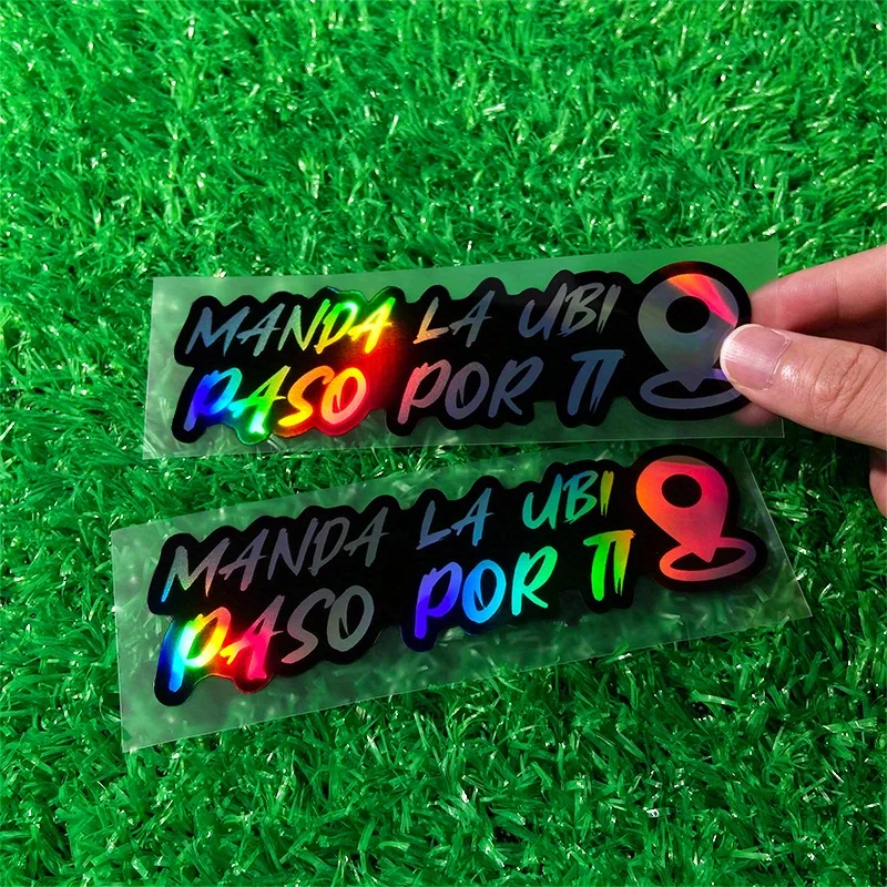 1PC/2PCS Funny Meme Laser Motorcycle Stickers Waterproof for Motorbike Fuel Tank Electric Scooter Decals Modified Decoration
