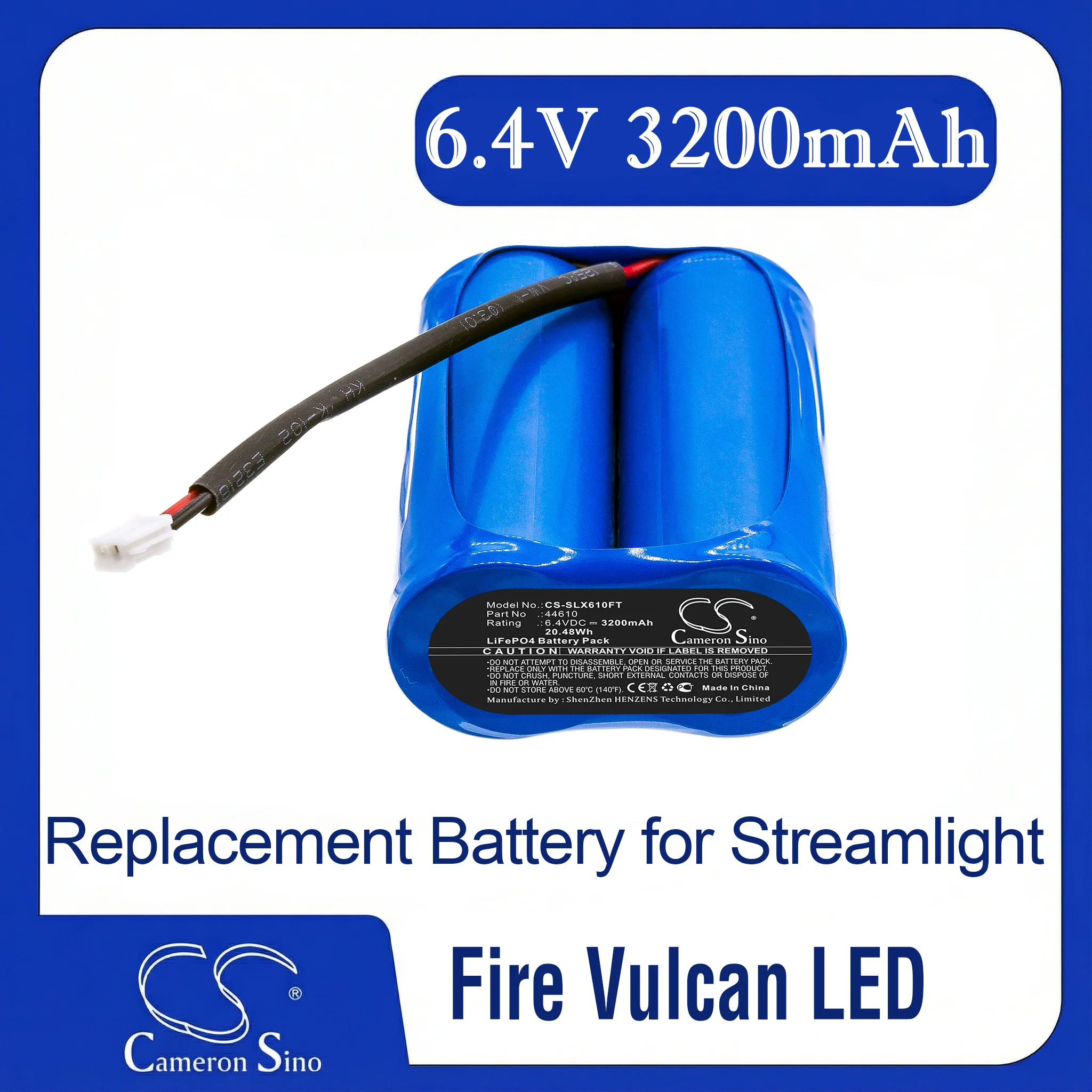 

Cameron Sino Replacement Battery for Streamlight Fire Vulcan LED, Fits P/N 44610