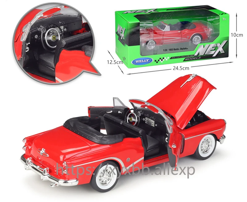 WELLY Diecast 1:24 Car 1953 Buick Skylark High Simulation Classic Model Car Alloy Metal Toy Car For Children Gift Collection