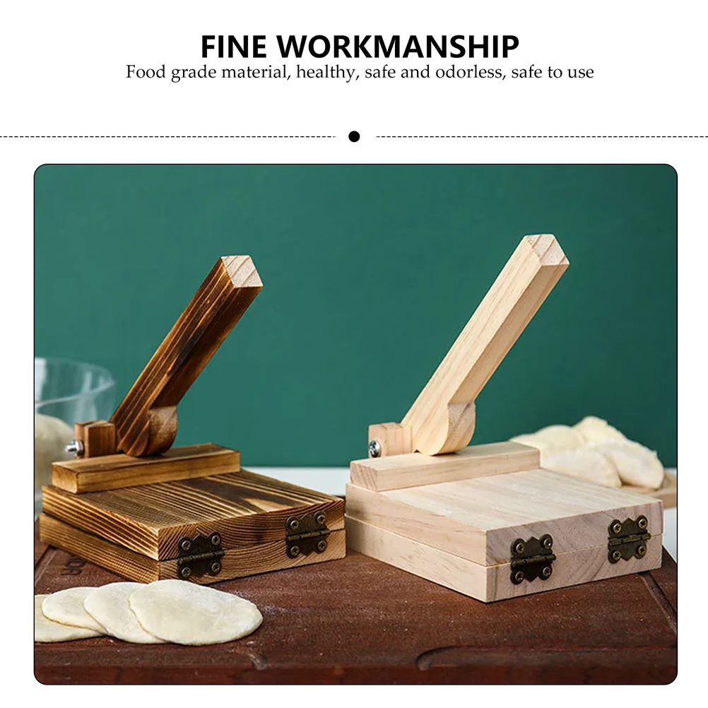 

2 Pcs Carbonized Square Dumpling Wrapper Mold Skin Press Wooden Tool Maker Manual Home Accessory Household Professional