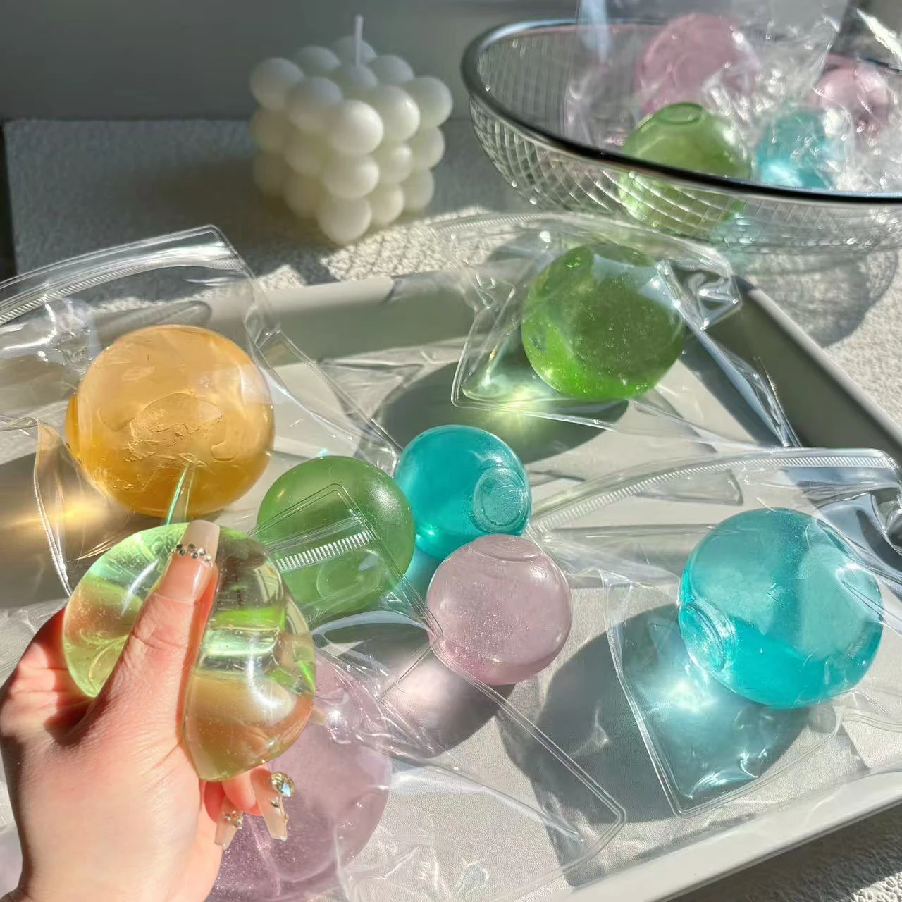 

Синие силиконовые игрушки-антистресс: сенсорные фиджеты, мягкие прозрачные имитации синей мальтозы, медленно восстанавливающие форму, для снятия стресса