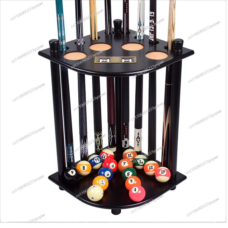 

High-grade Club Holder, Floor-standing, Solid Wood Billiard Pool Club Holder 8-bar Fan Club Holder with Scorer