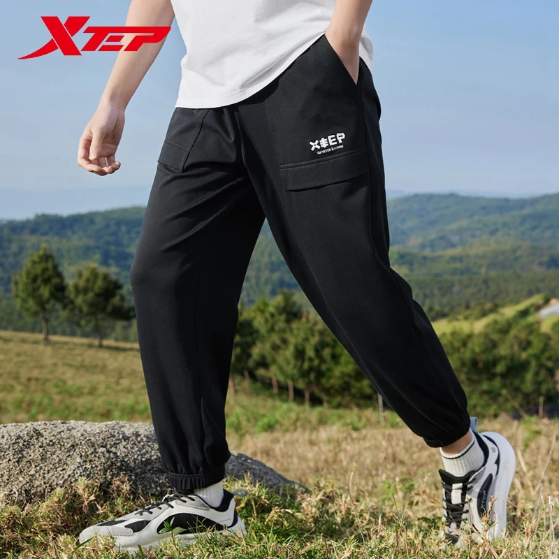 Xtep Knitted Trousers For Men 2024 Summer Comfortable Men\'s Pants Fashion Casual Breathable Soft Outdoor Bottoms 876229630129