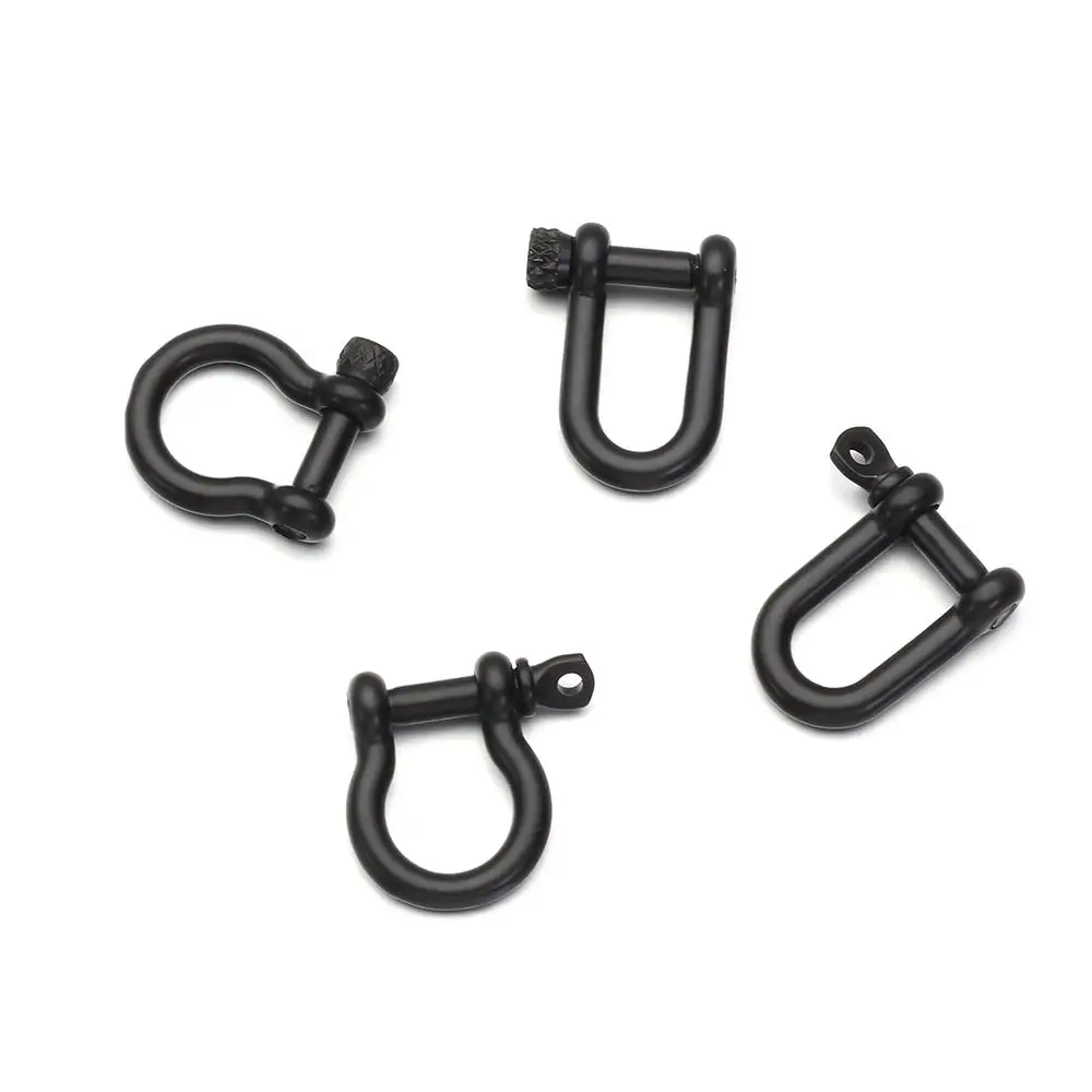 Stainless Steel Screw Joint Connector Shackle Fob D Bow Staples Solid Carabiner Keychain Hook Key Ring image 4