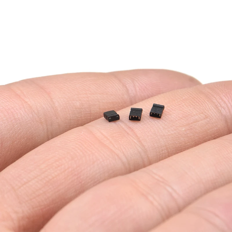 100PCS BLACK JUMPER CAP 1.27MM PITCH Standard PCB Mini Jumper  Short Circuit Cap connector 1.27