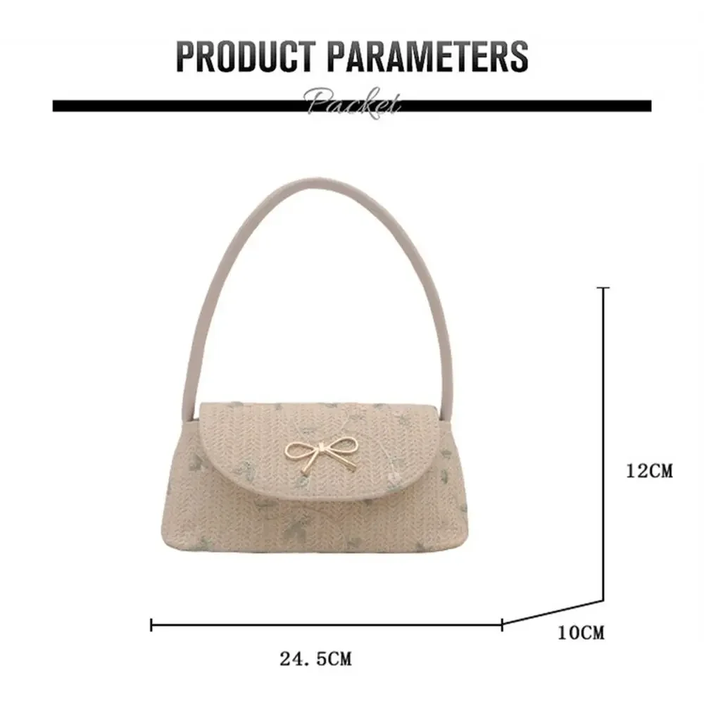 Fashion Grass Woven Shoulder Bag Handmade Braid Portable Small Handbags Bohemian Straw Bag for Women Girls