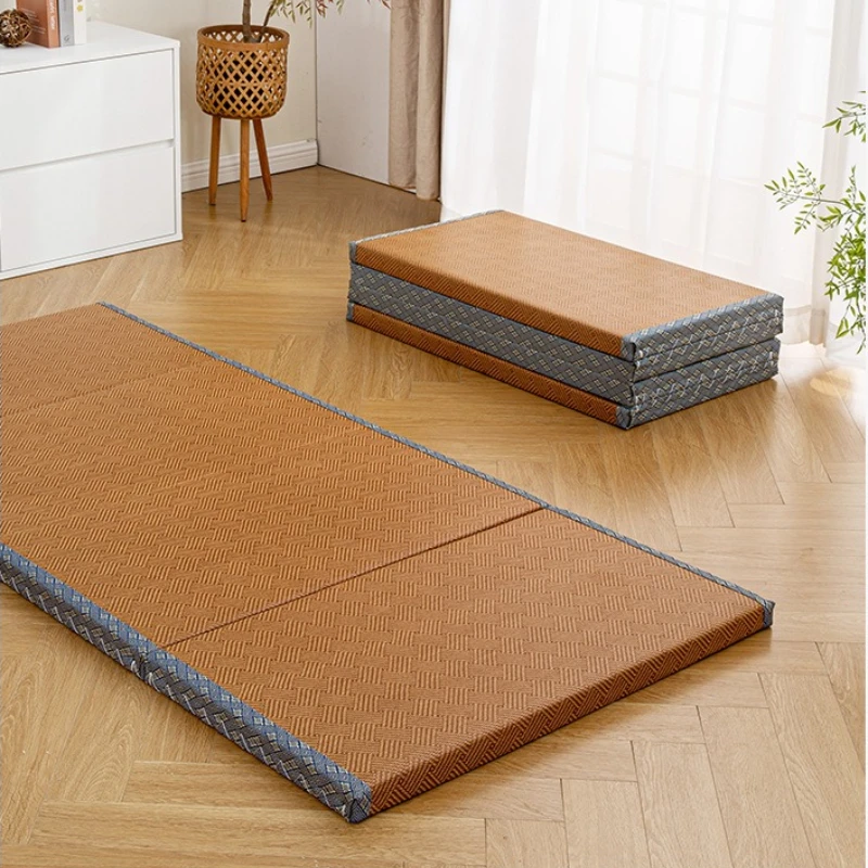 Japanese Tatami Floor Sleeping Mat Foldable Nap Pad for Office Rattan Window Sill Cushion for Hotel B&B Firm Support Mattress