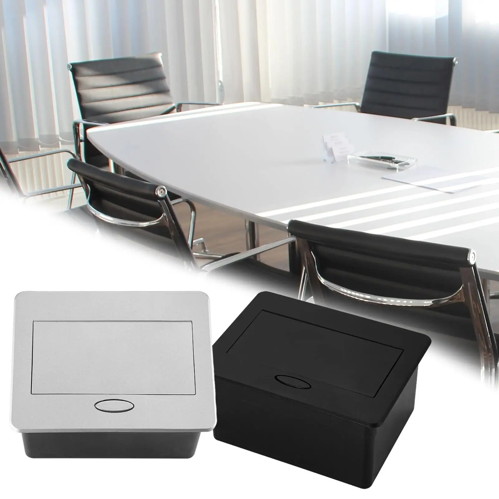 Desktop Plug Base Recessed Hidden Power Strip Holder Fixator Universal for Side Table Conference Desk Hotel Kitchen Dust Proof