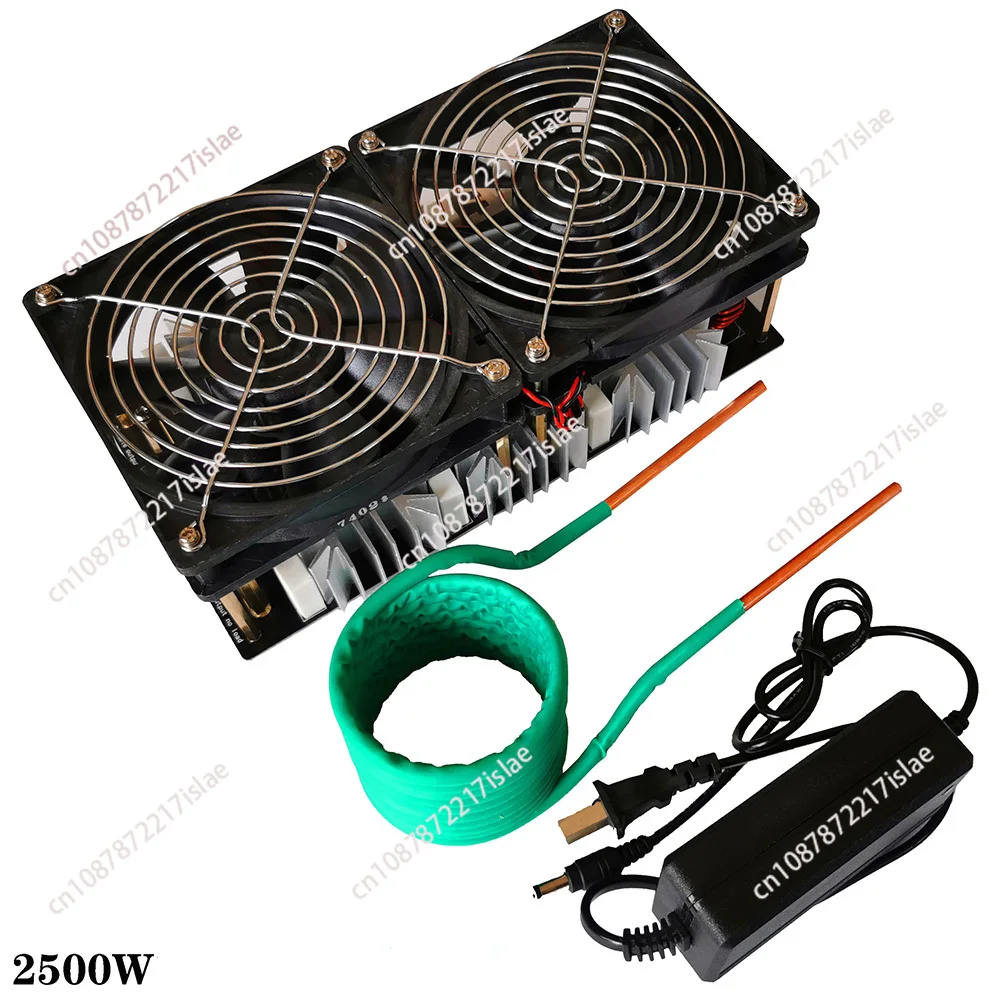 2500W ZVS Induction Heater Induction Heating PCB Board High frequency Heating Machine Melted Metal + Coil Mayitr+ Crucible+Pump