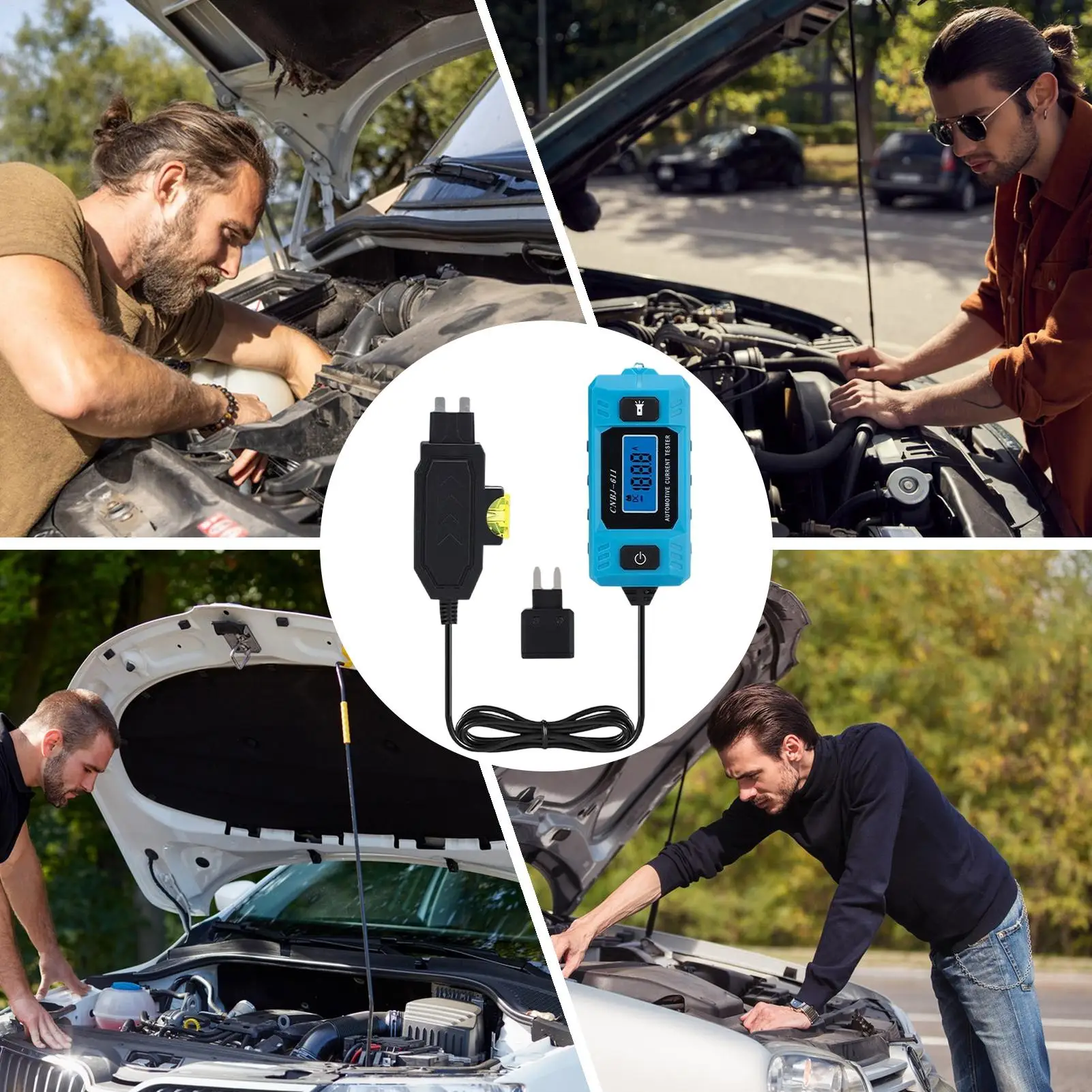 Automotive Relay Tester 20A 48V Relay Fuse Checker With Front Light High-Precision Car Fuse Tester With LCD Screen For Home