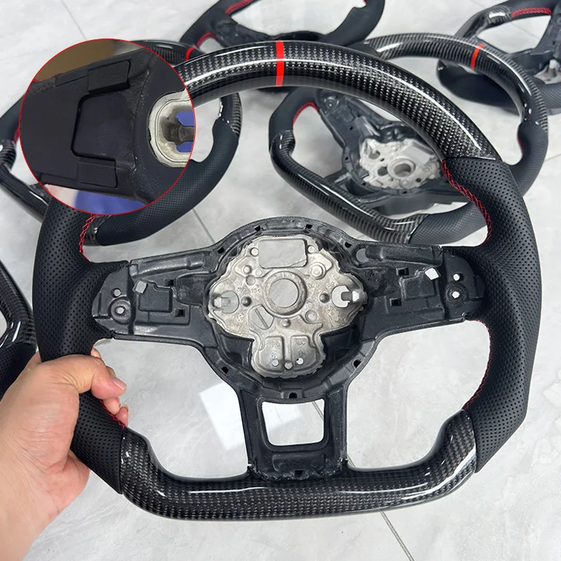 Koolstofvezel lederen stuur geschikt voor Volkswagen Golf 7 7.5 GTI GTD GTE R 2013-2020 Polo GTI Tiguan Passat DSG