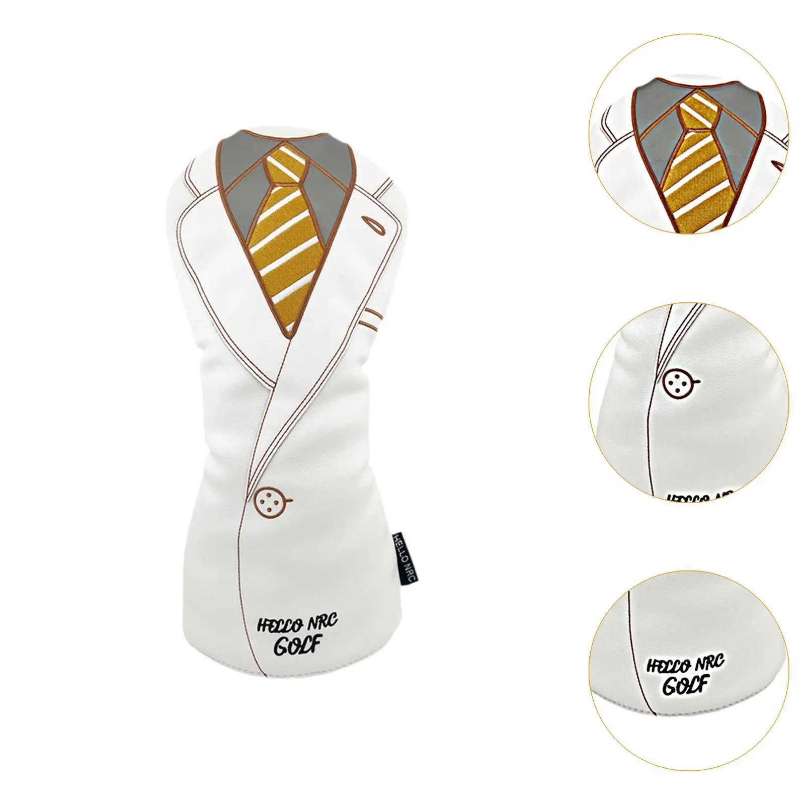 Golf Wood Headcover Golf Shaft Protector Long Neck Wrap Scratchproof Waterproof Trendy Suit Coat Shape Golf Wood Head Cover