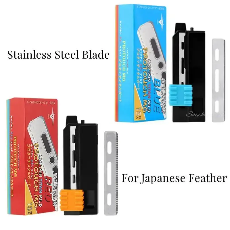 15/20/24pcs For Japanese Feather Old-fashioned Single-edged Replacement Razor Trimming Hair Stainless Steel Men's Safety Blade