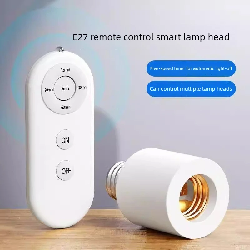 E27 60W Wireless Remote Control Smart Timer Switch AC110V 220V Household Multi-source Remote Control Switch Baby Timer Switch