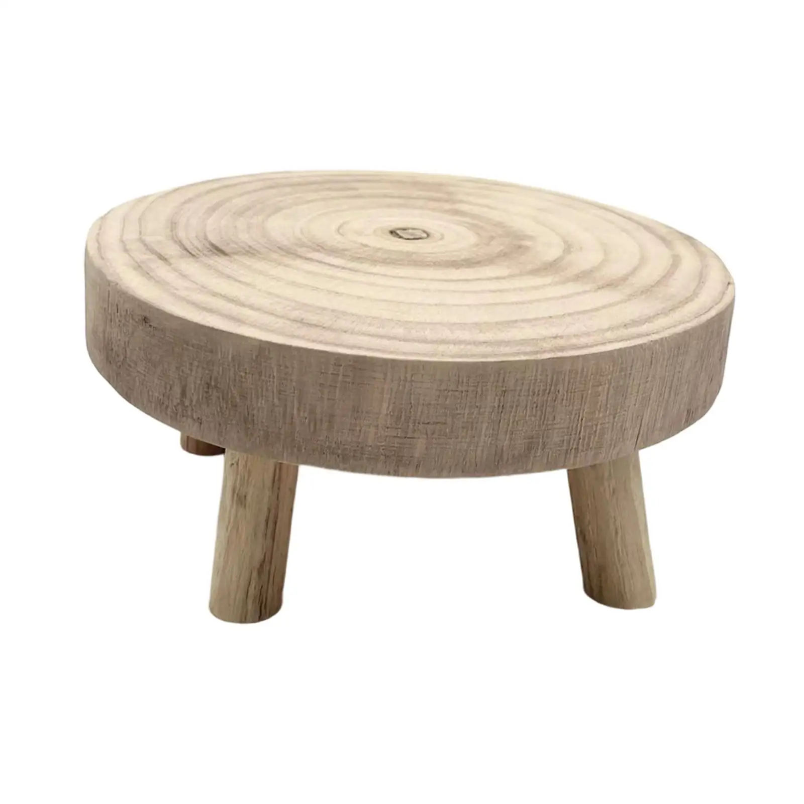 Wood Plant Stand Planter Tray Rustic Indoor Outdoor,Flower Pot Holder,Round Riser,Plant Stool for Office Garden Patio Desktop