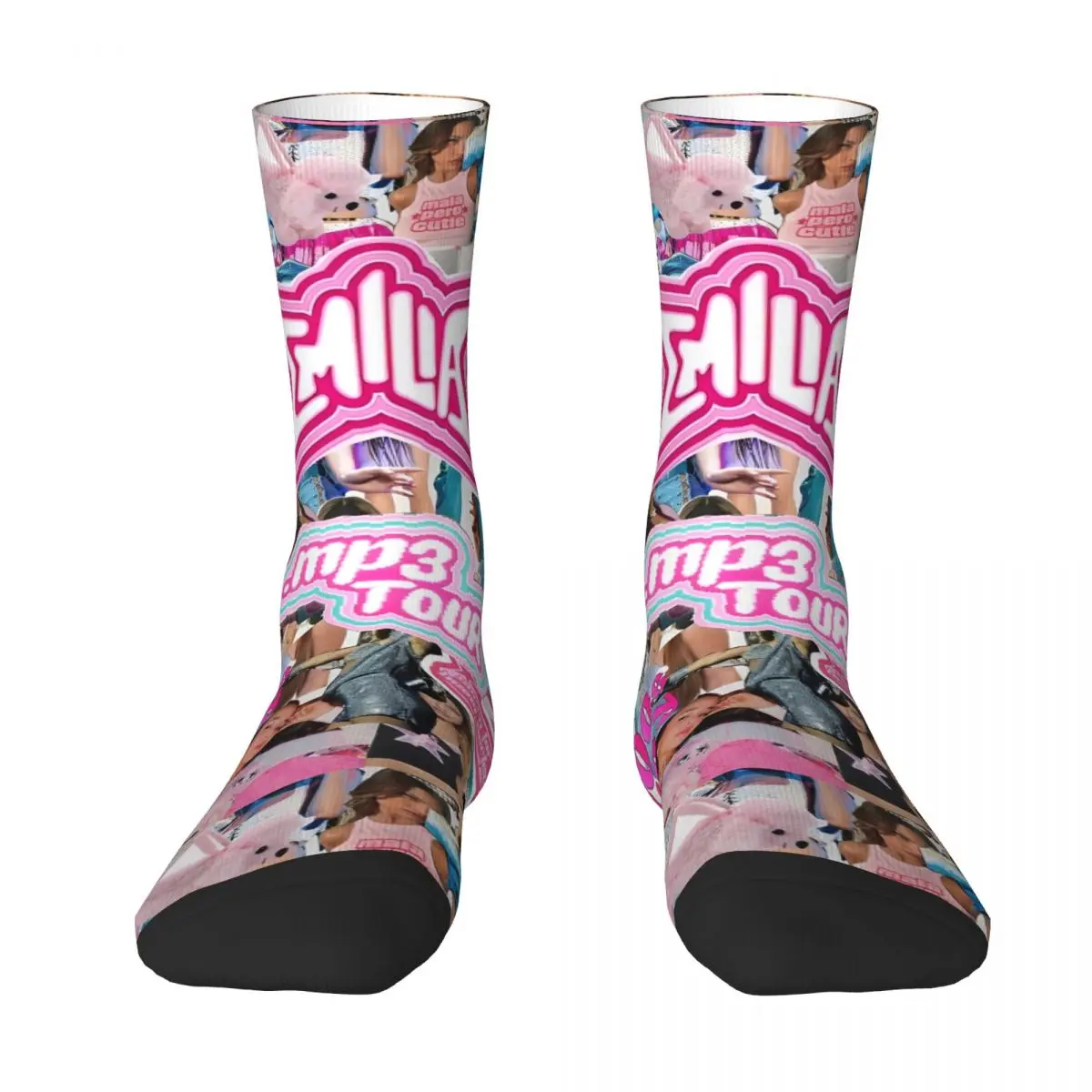 Pink Emilia Mernes Mp3 Socks Spring Music Album Stockings Harajuku Couple Warm Soft Socks Graphic Skateboard Anti-Slip Socks