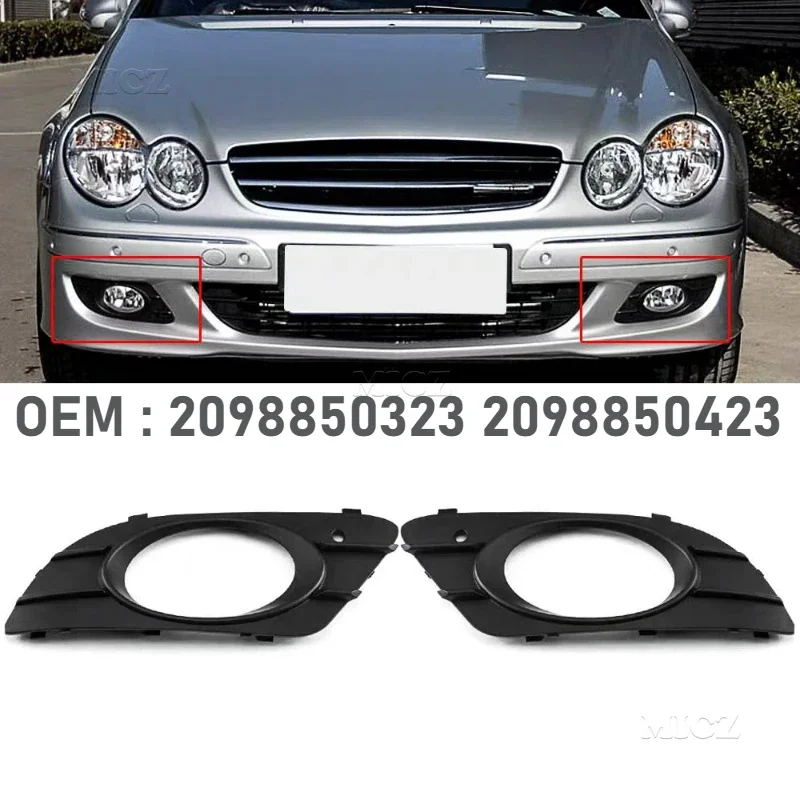 For Mercedes Benz CLK Class W209 Coupe Front Bumper Fog Light Frame Grille OEM 2098850323 2098850423