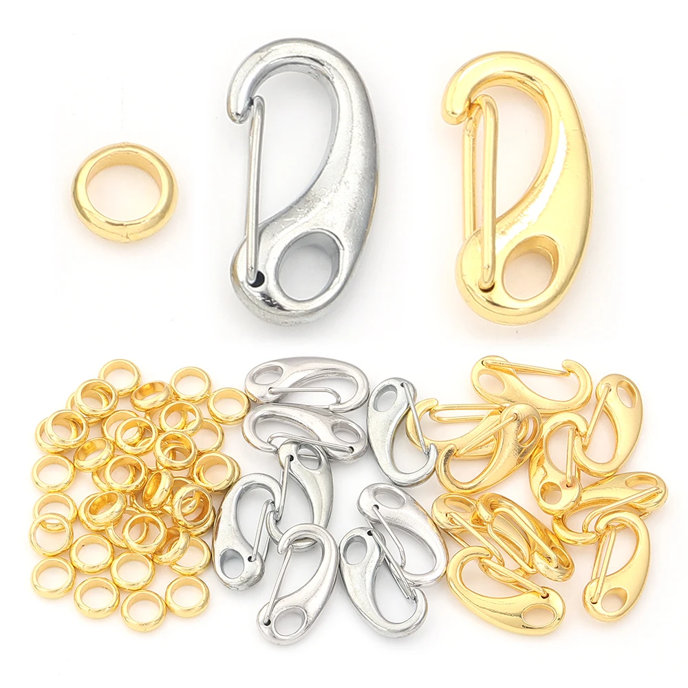 10 teile/los 21x11mm Karabinerverschluss Haken End Verschlüsse Anschlüsse für Leder Armband DIY Schmuck Machen Schlüsselring Zubehör großhandel