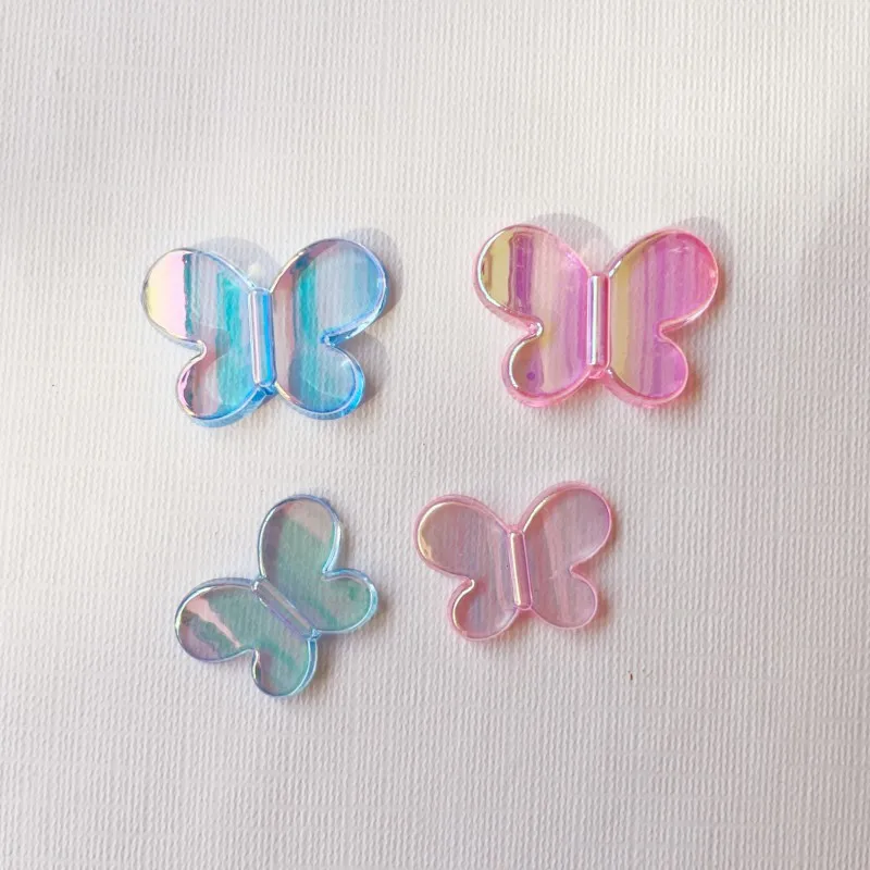 30pcs Transparent Butterfly Flat Back Resin Cabochons Acrylic Patch Diy Phone Case Hair Clip Shoes Jewelry Crafts Accessories - view 3