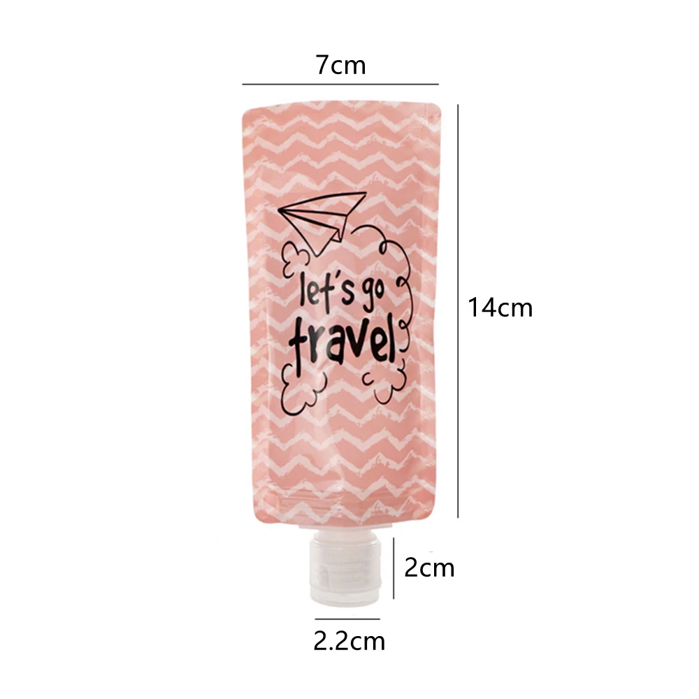 Cute Portable Folding  Shower Shampoo Bottle Facial Cleanser Liquid Storage Bag Travel Bag Plastic Makeup Organizer Container