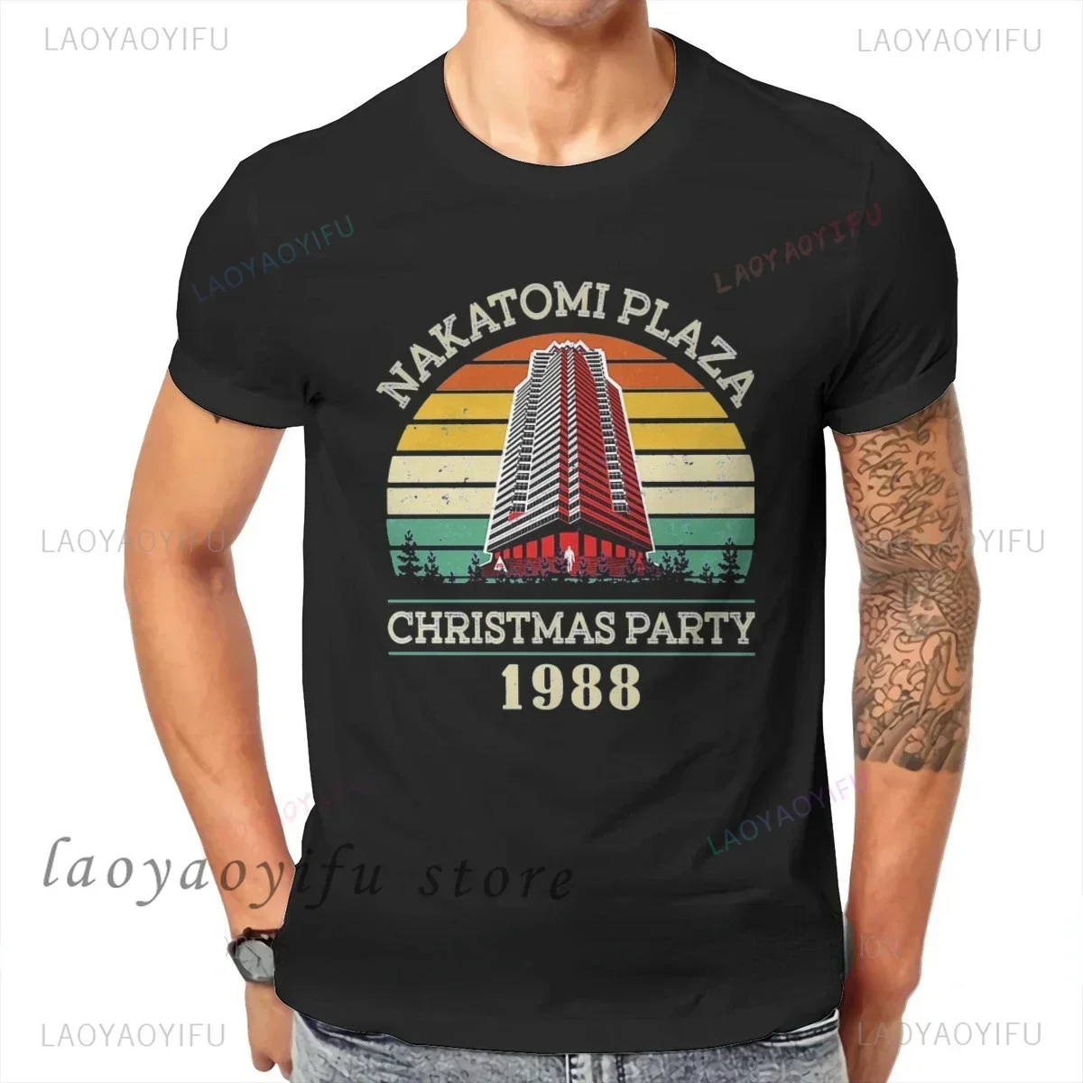 Film Tshirt Die Hard Movie Christmas Party 1988 Bruce Willis Man Vintage TShirt Męski 90s Retro T Shirt Odzież Męska Ropa Hombre
