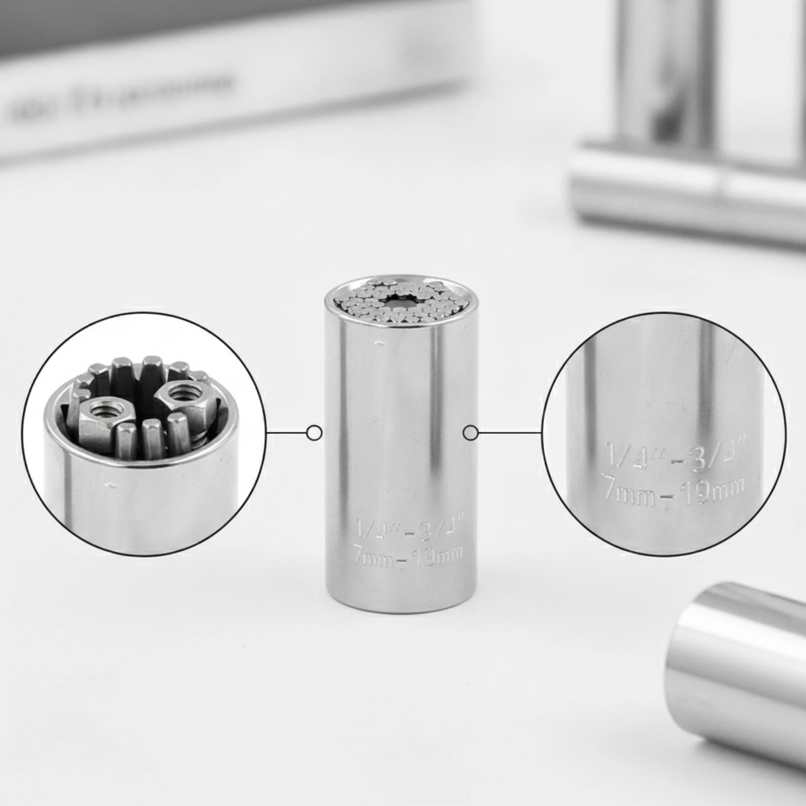 Universal Socket Compact Universal Socket Wrench Repair Tool Space-Saving Secure Grip for DIYers, Home Maintenance, Workshop
