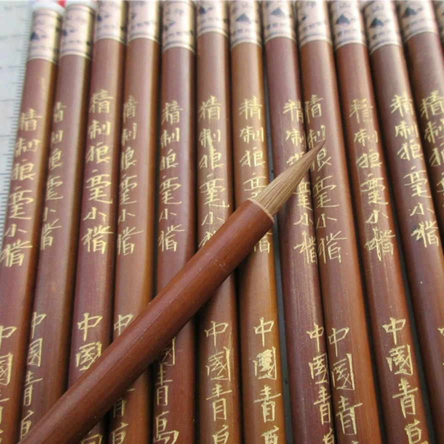 

Каллиграфическая кисть из волчьего волоса - традиционная кисть из волоса ласки для тонких линий и детальной работы | Усовершенствованный китайский кисть для письма и рисования