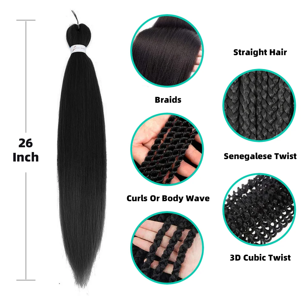 Extensões sintéticas do cabelo da trança, Ombre Braiding, Cabelo trança profissional, Crochet Twist Tranças