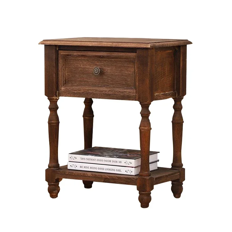 

Simple American style bedside cabinet Solid wood simple side cabinet Bedroom storage Storage Multifunctional and