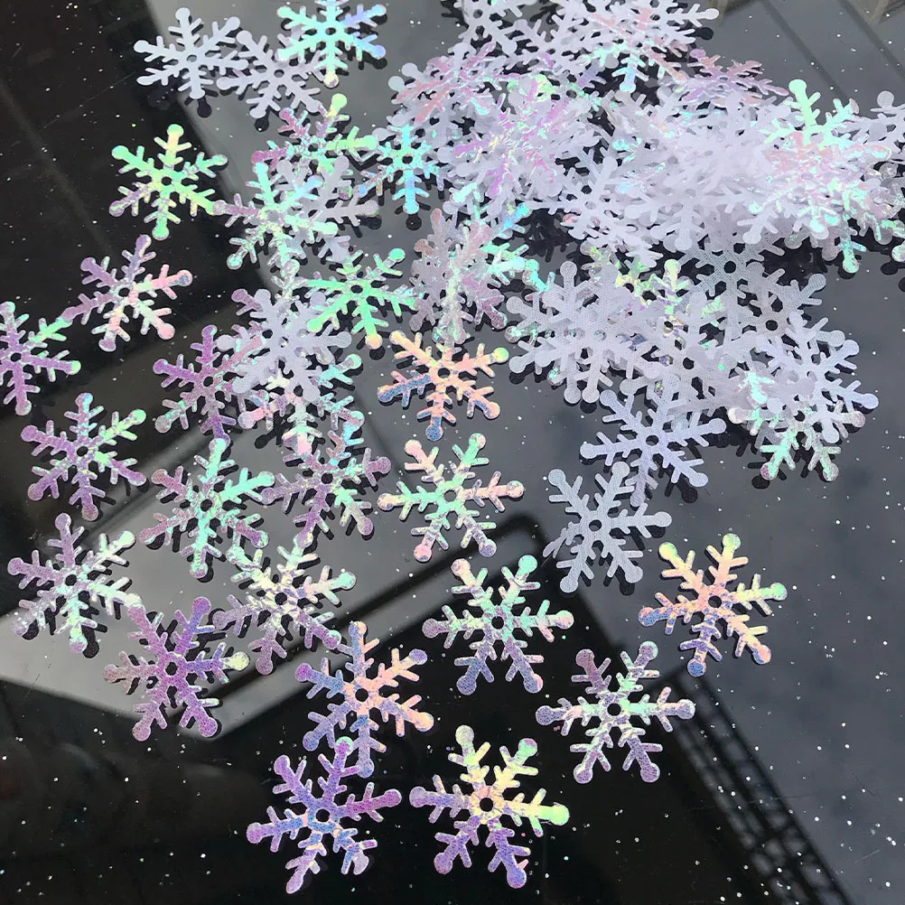 

600pcs 2 Bags Pieces Christmas Party Decoration Snowflake Confetti Fake Snowflake Diy Ornament Moderate Size Light Weight