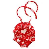 Cute Swimming Suit for 16-18Inch American Doll Sweet Heart Print Doll Swimsuit Clothes for 43Cm Newborn Baby Doll Kids Gift 5