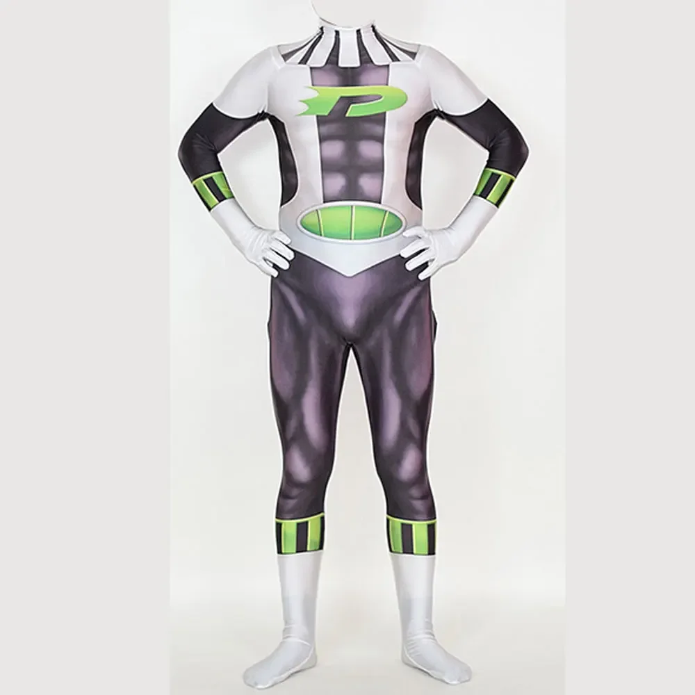 

Adults Kids Danny Phantom Cosplay Costumes Superhero Daniel Danny Fenton Zentai Suit Halloween Bodysuit