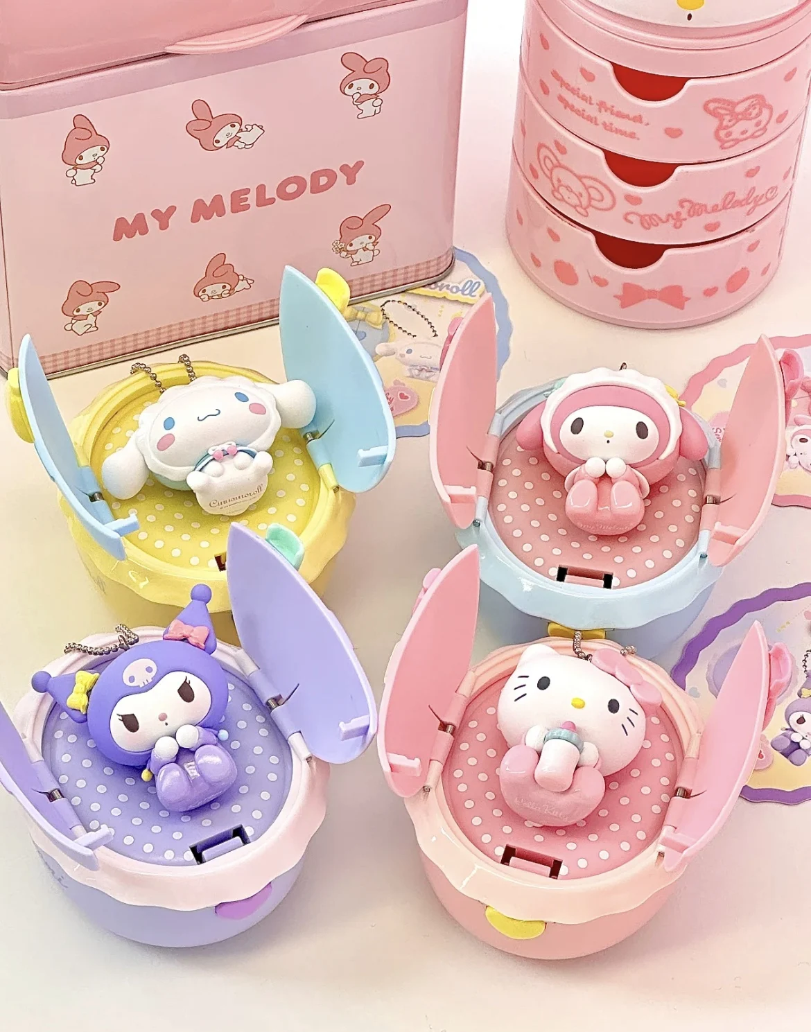 

Sanrio baby pendant series trendy toys blind box figure kulomi melo tipacha dog cinnamon dog peripheral gifts