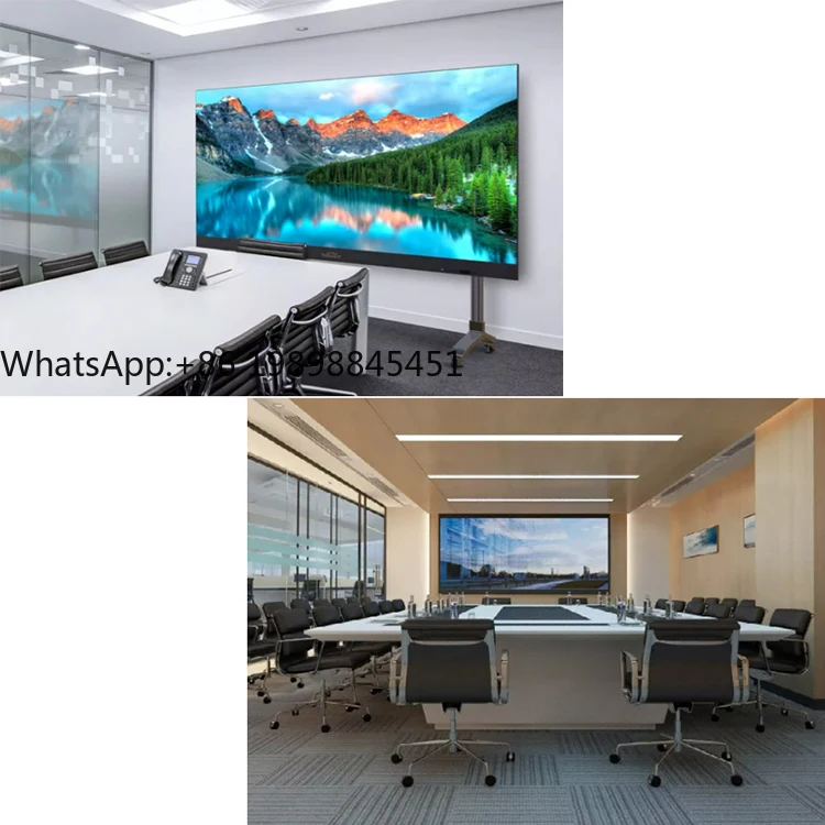 شاشة لمس LED ذكية داخلية عالية الجودة مقاس 135 بوصة عالية الدقة 4K لغرفة اجتماعات المكتب ورسوم متحركة قائمة على الحائط #1