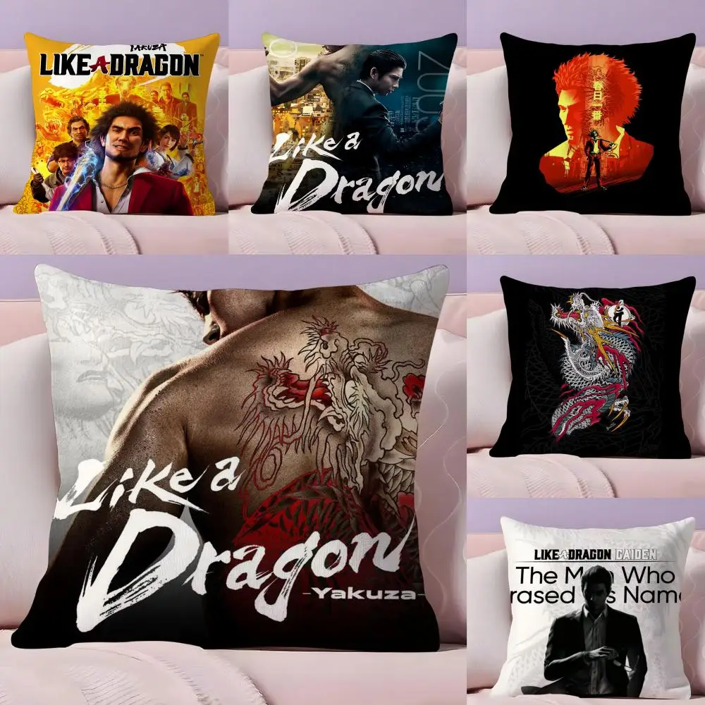 Yakuza L-Like a Dragon غطاء الوسادة قماش قطيفة ناعم على الوجهين مطبوع أريكة شتاء دافئ هدية المنزل كيس وسادة
