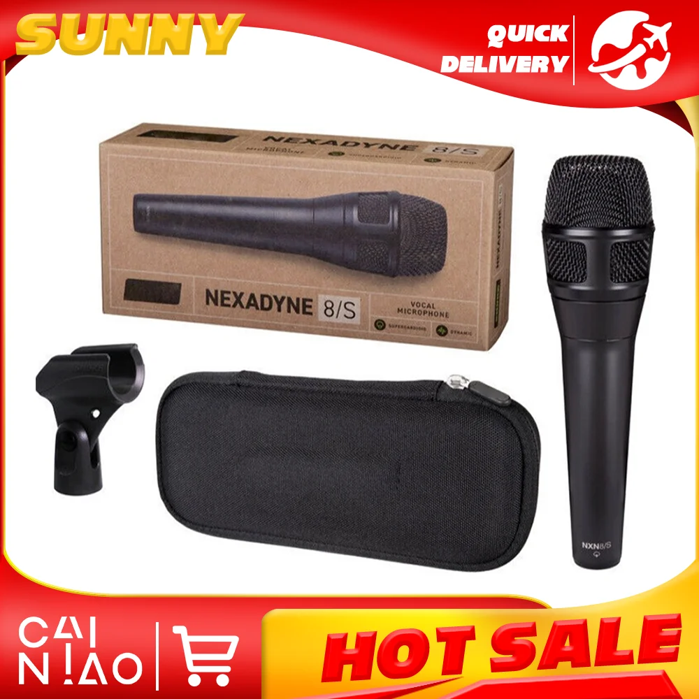 Microphone vocal dynamique cardioïde NXN8/S pour performances vocales professionnelles en direct avec pince micro et étui de transport
