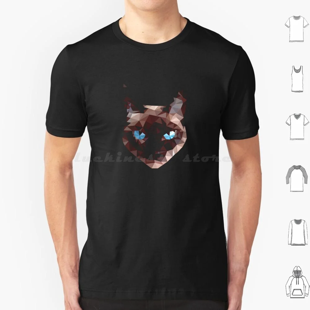 Kim , The Siamese Cat T Shirt 6xl Cotton Cool Tee Cat Feline Polygon Low Poly Geometric Cubic 3d Graphic Siamese Cat Pet Kitten