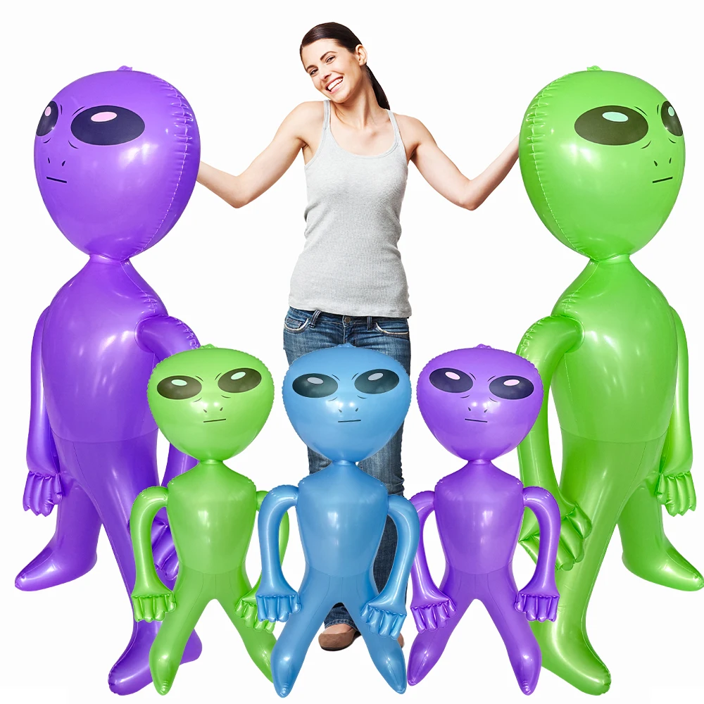 1 peça brinquedo alienígena inflável disponível em dois tamanhos de 33 polegadas e 63 polegadas adequado para presentes de festa de Halloween com tema alienígena