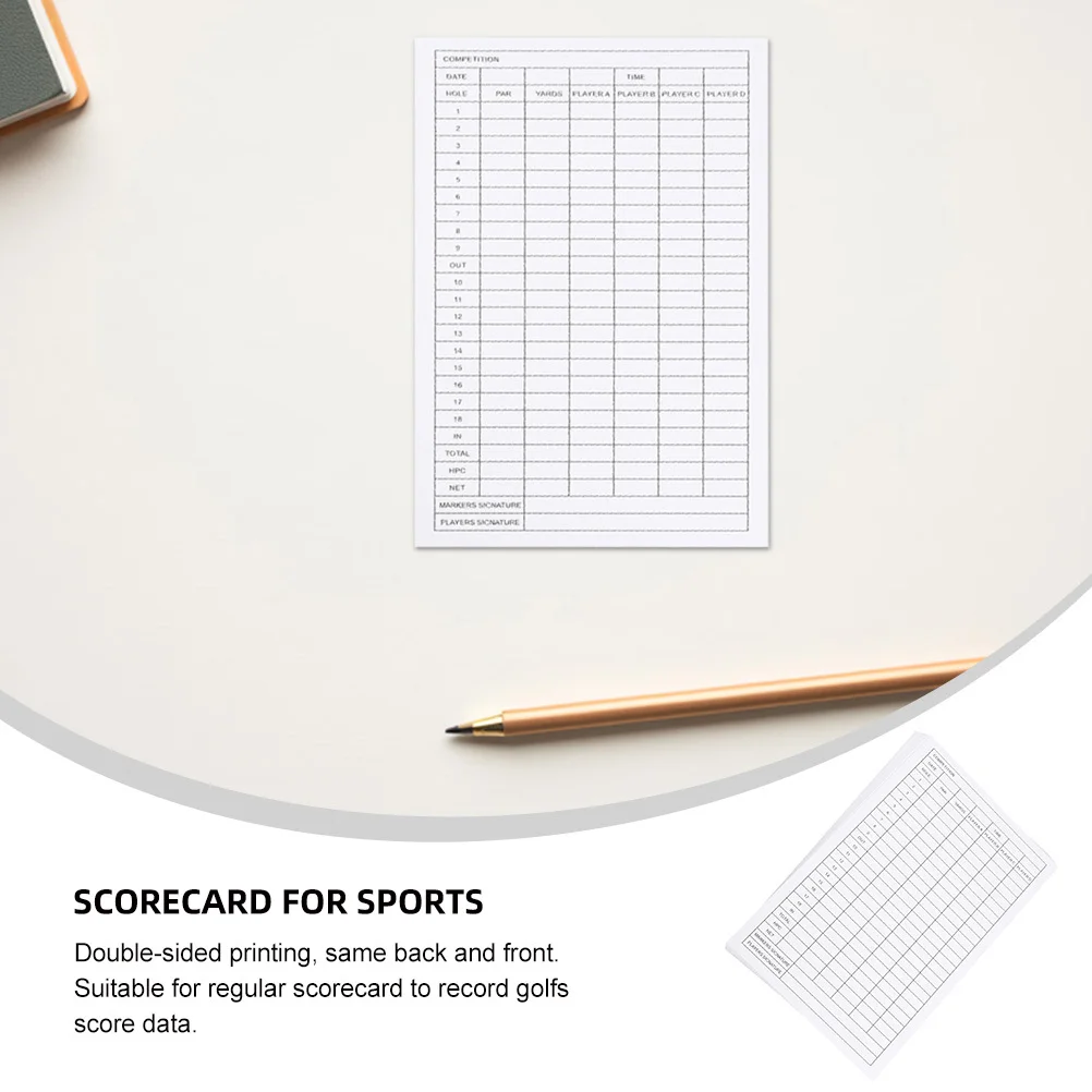 กระดาษบันทึกคะแนนกอล์ฟเคลือบทองแดง 20 ชิ้น เขียนลื่น พับได้ พกพาสะดวก สำหรับการแข่งขันกอล์ฟ