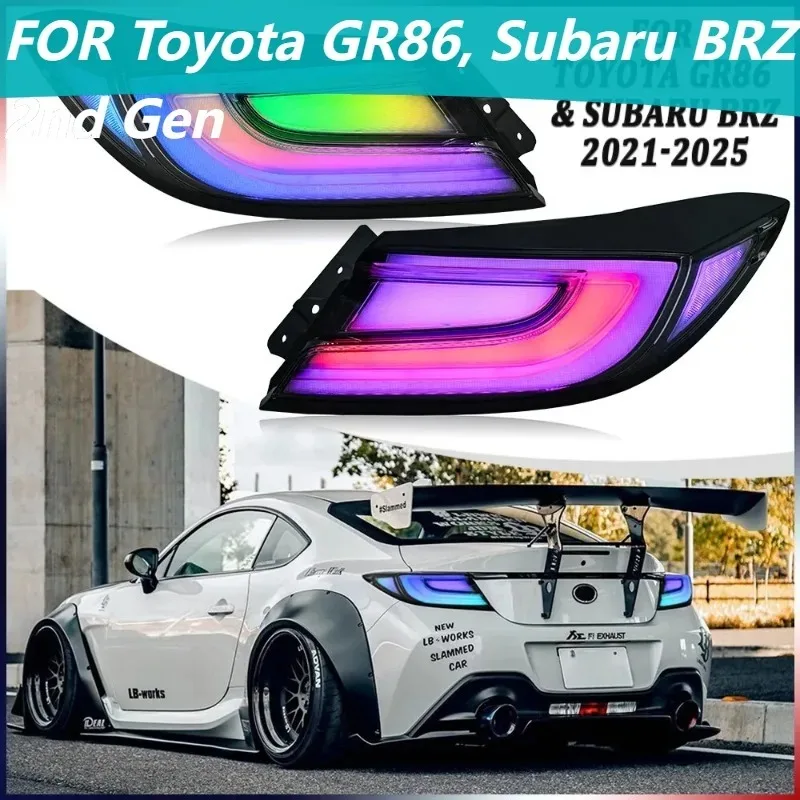 

1 пара светодиодных указателей поворота RGB для Toyota GR86 Subaru BRZ 2-го поколения 2021-2025, стоп-сигналы Plug and Play