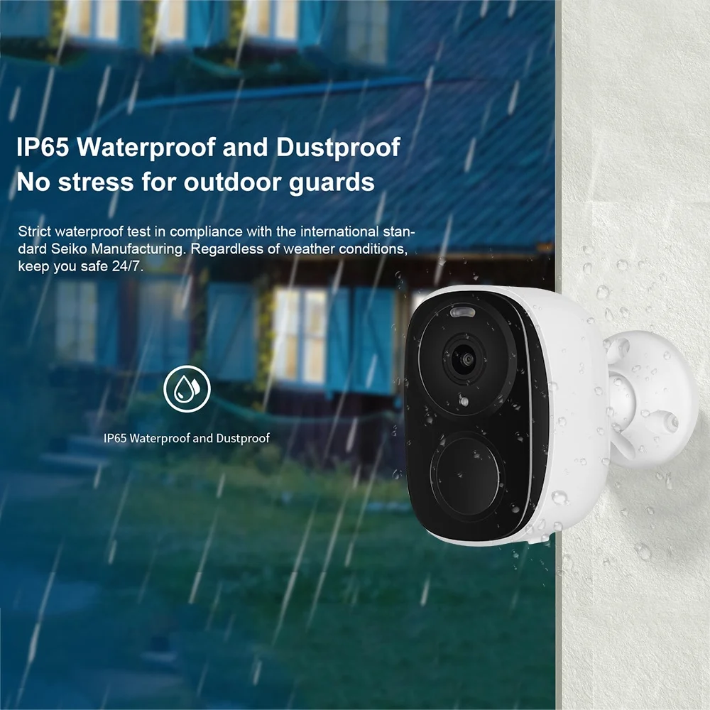 Security Cameras Wireless Outdoor, 2K Battery Powered WiFi Camera AI Motion Siren Spotlight, Color Night Vision, IP66 Waterproof