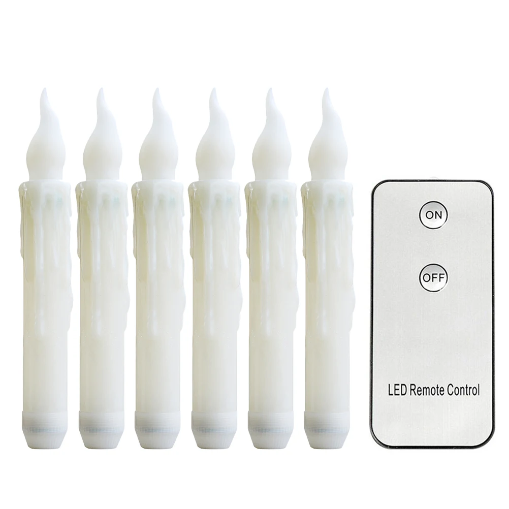 

6pcs Led Lamp Remote Control Decorative Light For Wedding Party Household No Smoke Dripping Simulated Lamp Party