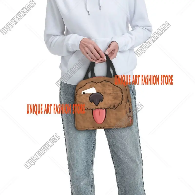 Custom Cute Poodle Puppy Lunch Bag Women Dog Animal Thermal Cooler Insulated Lunch Boxes for Children School