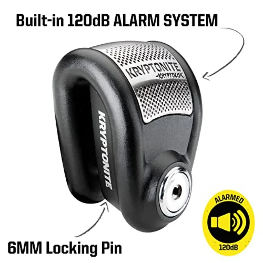 قفل دراجة نارية عالي التحمل مضاد للسرقة مع إنذار 120 ديسيبل لمركبات Powersport قفل فرامل قرصية مقاوم للطقس للاستخدام الخارجي