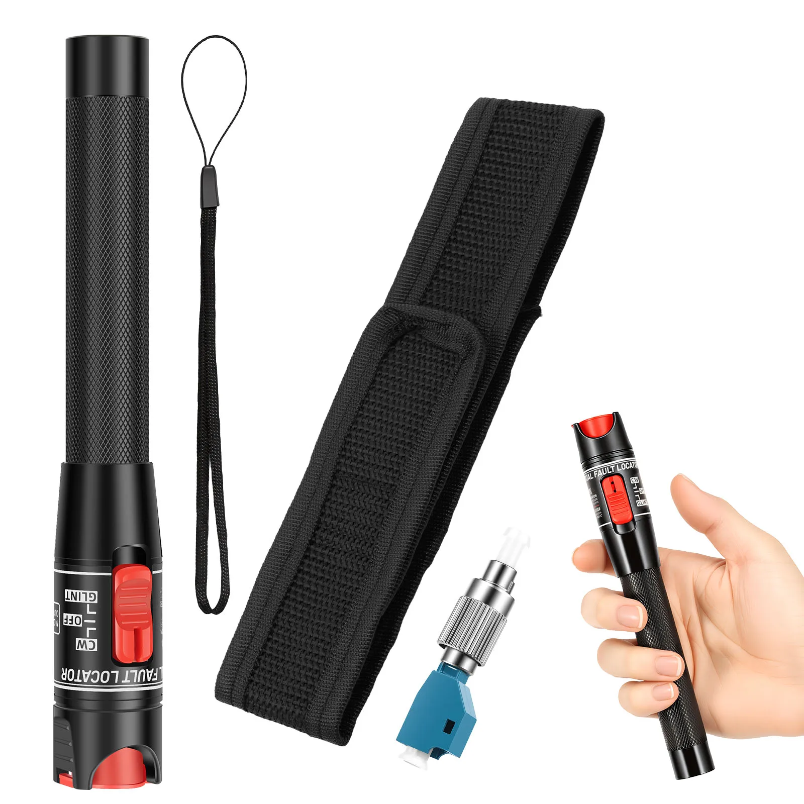 

Visual Fault Locator Portable Fiber Light Tester with SC/FC/ST 2.5MM Interface Fiber Optic Testers Pens for Network Maintenance