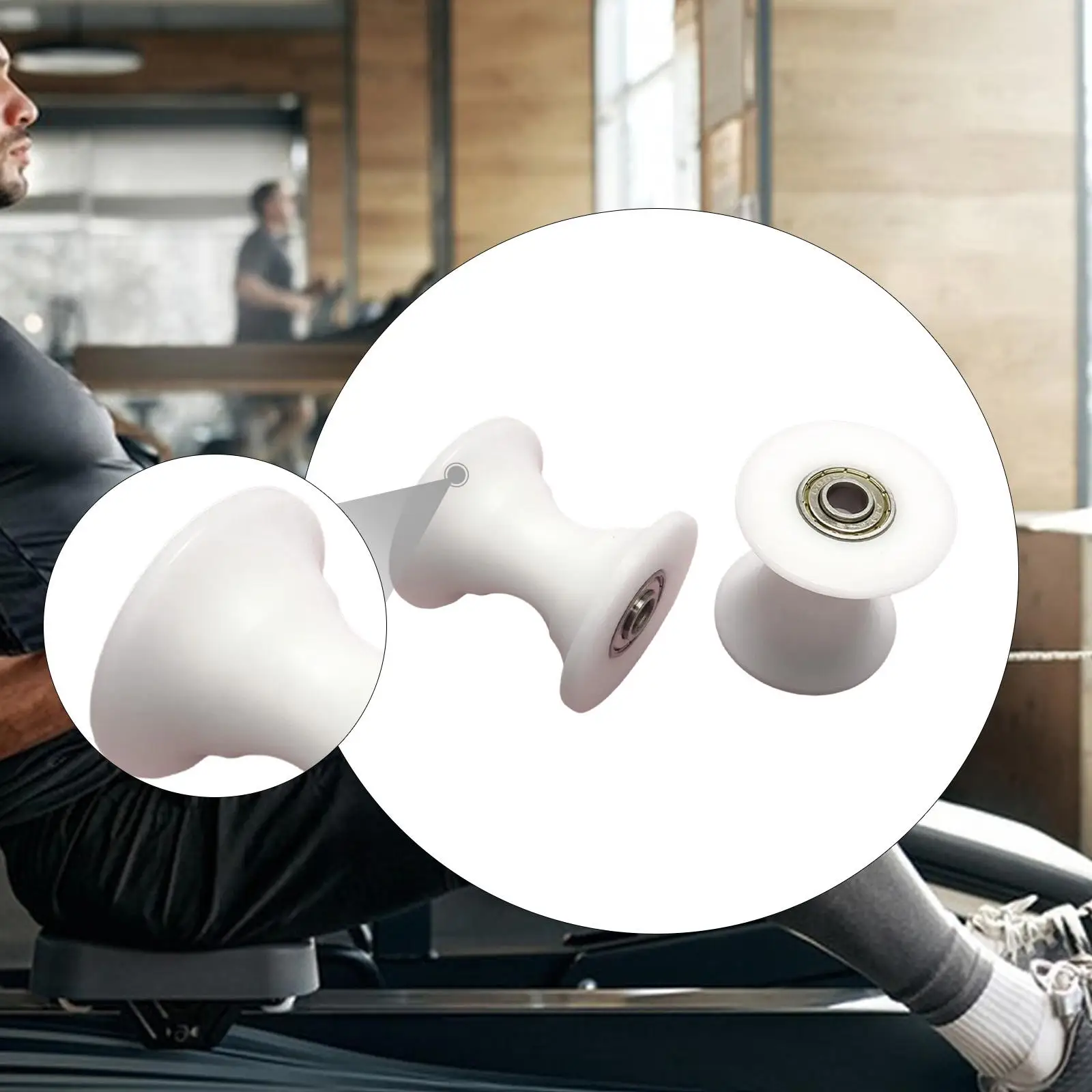 Piezas de máquina de remo, rueda de polea, rodillo de gimnasio POM, repuesto duradero para gimnasio en casa, máquina Abdominal y entrenador de tubos elípticos