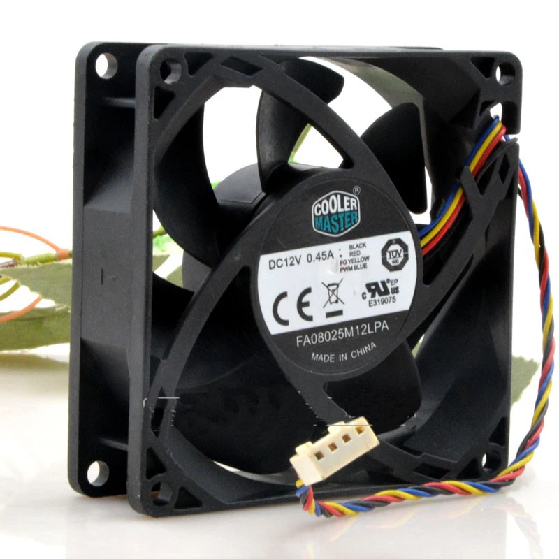 LL+  For for Cooler Master 80*80*25mm Heatsink Cooling Fan 4Pin FA08025M12LPA DC12V 0.45A